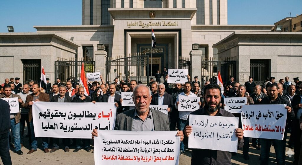 ضحايا قانون المرأة يطالبون ” العداله في رؤية واستضافة الابناء